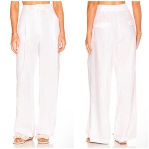 AEXAE Linen Trousers in White Size M